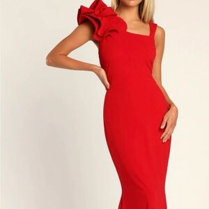 Elegant Red Evening Gown New with tags size  XS